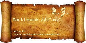 Martincsek Zénó névjegykártya